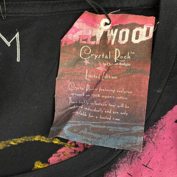 Christian Audigier Crystal Rock Y2K Shirt Womens Medium Tokyo Sun Cherry Blossom - Picture 4 of 13